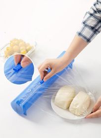 3-in-1 Plastic Wrap, Foil & Parchment Paper Dispenser with Slide Cutter (Color: Blue)
