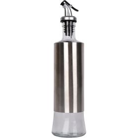 Glass Seasoning & Oil Bottle Set with Stainless Steel Sheath (Capacity: 500ML)