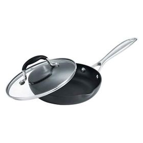 Hard Anodized Non-Stick Frying Pan with Easy-Pour Design (Type: 1 Piece, Color: Black)