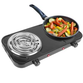 2000W Electric Double Burner Portable Hot Plate (Type: 2Burner, Color: Black)