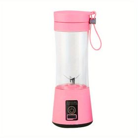Portable 6 Blades 3D Juicer Cup - Rechargeable Fruit Mixer (Color: Pink)